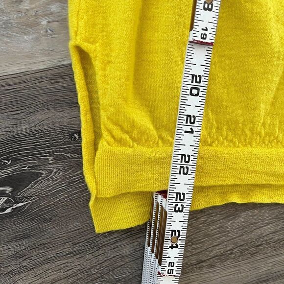 Anthropologie Moth Yellow Merino Wool V neck Sweater Size Small - Picture 8 of 11
